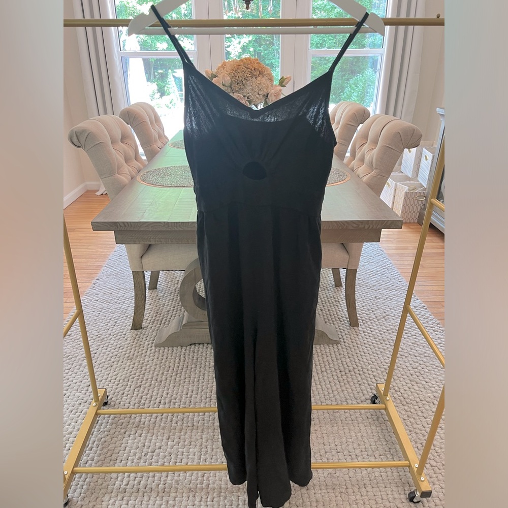 Anrabess Elegant, Casual Modern Black Jumpsuit